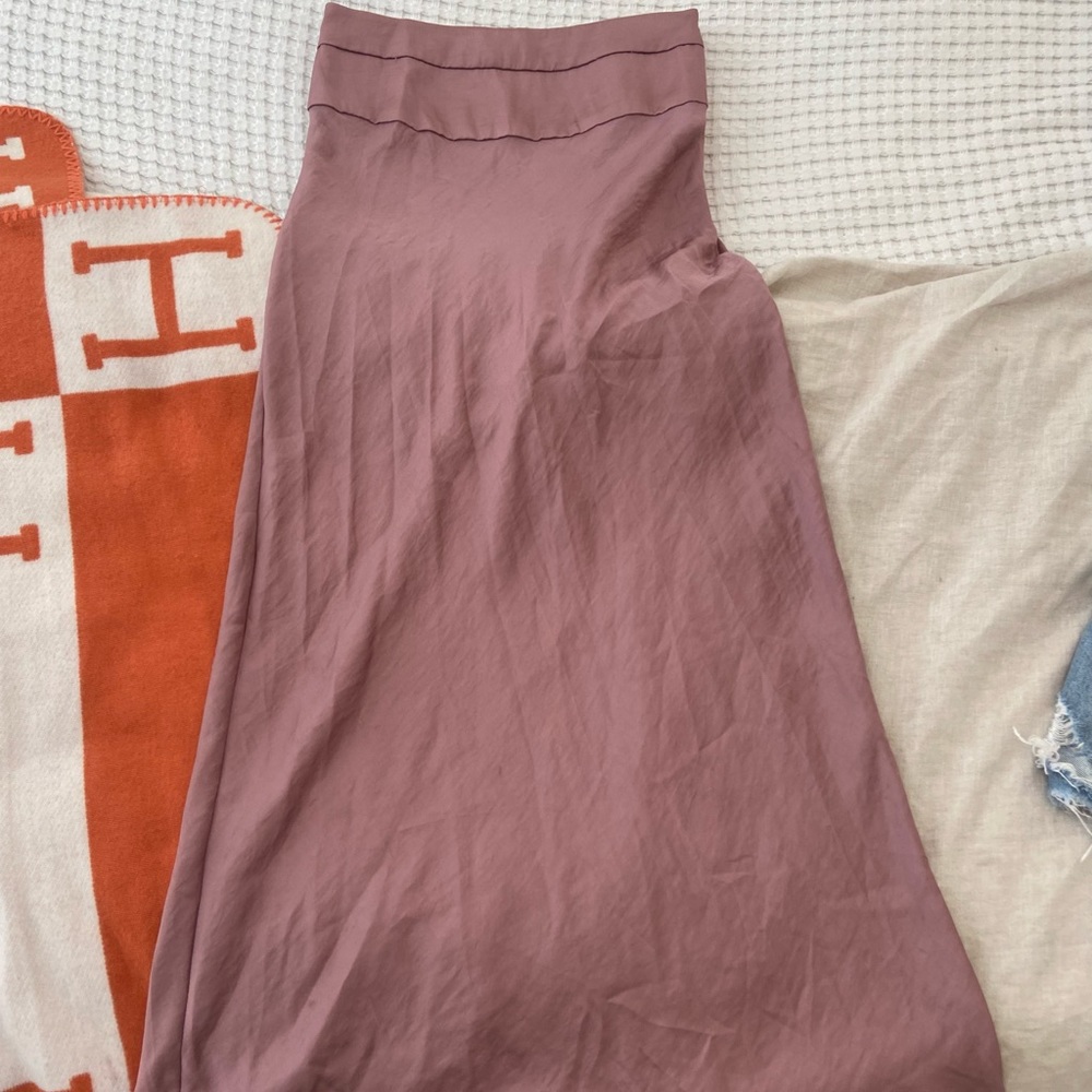 Free people silk midi skirt